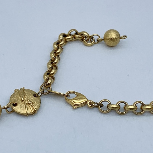 Vintage Gold-tone Beaded Chain Necklace - Picture 7 of 8